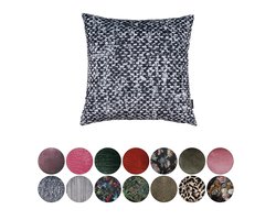 Melli Mello Black or White - Sierkussen - 45x45cm - Zwart & Wit - Velvet - inclusief binnen kussen - met print