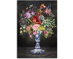 Melli Mello - Flowers from Delft - Wall art - 80x120cm - Plexiglas - Woonaccessoire - Wanddecoratie - Kunst - Art - Interieur - Schilderij - Poster