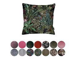 Melli Mello Jungle Paradise - Sierkussen - 45x45cm - Groen - Velvet - inclusief binnen kussen - met print