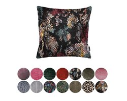 Melli Mello Keep me Wild - Sierkussen - 45x45cm - Grijs - Velvet - inclusief binnen kussen - met print