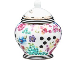 Melli Mello - Nora - Suikerpot 280 ml - Porselein - Bloemenprint - Gouden Details