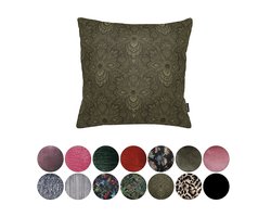 Melli Mello Paisley World - Sierkussen - 45x45cm - Diep Bruin - Velvet - inclusief binnen kussen - met print