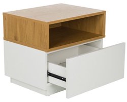 MELMO - Bijzettafel Wit/Eiken