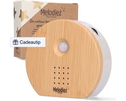 Melodiez Vogelgeluiden Huisje met Sensor - Box Incl. Batterijen en 4 Natuurlijke Vogel, Oceaan en Jungle geluiden - Vogelhuisje Met Geluid - Bewegingsmelder - Vogelgeluiden Huisje Voor op Toilet - Hout