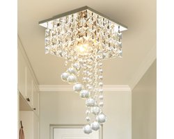 MELVRA Kroonluchter - Moderne Kristallen Plafondlamp - Luxe Kristal - Ø 40 cm - E14 Fitting - Zilver - Hanglamp voor Woonkamer, Slaapkamer & Hal