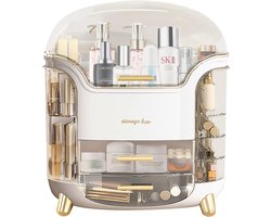 MELVRA Make-up Organizer - Cosmetica Opbergdoos - Met Doorzichtig Deksel & Laden - Stof- en Waterdicht - Luxe Huidverzorging Display - Badkamer & Dressoir