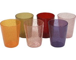 Memento-Synth kunststof drinkglazen - 6-delige set - oranje-rood - 33 cl