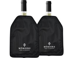 Mémoire® Fresco Wijnkoeler set van 2 – Actieve Wijnkoeler met Koelelement – Wijnfles Koeler voor Vriezer & Koelkast – Flexibele Wijnkoelhoes 2 stuks – Houdt Wijn Perfect Op Temperatuur – Ideaal Cadeau voor Wijnliefhebbers