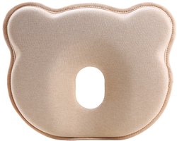 Memory Foam Baby Kussen, Schattig Cartoon Beer Zacht En Comfortabel Kussen, Neksteun, Geschikt Voor Baby's Om Te Slapen, Geschikt Voor Kleine Jongens En Meisjes, Voorkomt Plat Hoofd Syndroom, Koffiekleur