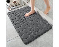 Memory Foam Badmat - Absorberende Douchemat - Badmat - Decoratieve Mat - Antislip - voor Badkamer en Woonkamer - 40 x 60 cm - Donkergrijs- 35D Memory Foam