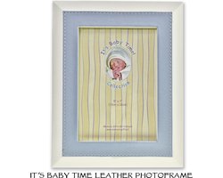 Memory Gifts-Fotolijst leer blauw-fotolijst baby-luxe fotolijst 13x18cm