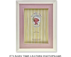 Memory Gifts-Fotolijst leer-roze-fotolijst meisje-fotolijst 13x18cm
