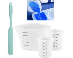 Mengbekers 3 Stuks - Dubbel Geschaald - Transparant Siliconen - Perfect voor Koken en Bakken - ShopVlot
