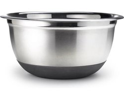 Mengkom met rubberen bodem - bolvormig - RVS - D: 20cm - H: 12cm - inhoud: 3,5 liter