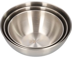 Mengkommen set 3 stuks - Beslagkommen - Roestvrijstalen keukenkommen - Stapelbaar en ruimtebesparend - Verschillende maten - Ideaal voor bakken mixen en koken - Duurzaam en vaatwasserbestendig - Strak design voor elke keuken - RVS