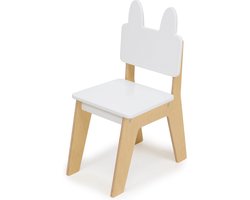 Mentari Kindermeubels: STOEL KONIJN 27x39x56,5cm, zithoogte 28cm, in hout, in doos, 3-6j