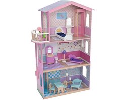Mentari Poppenhuis - Houten huis met meubels voor modepoppen