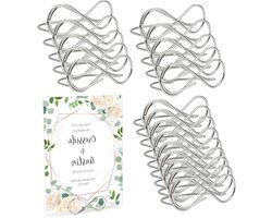 Menu Card Holders van Carbon Staal - 20 Stuks Tafelkaarthouders voor Bruiloften, Feesten en Restaurantgebruik met Achtfiguur Tafelnummering