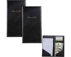 Menu- en factuurmap voor restaurants, wijnlijst en PVC menuhouder, geschikt voor bistro's, bars en hotels, 255 x 140 mm, set van 2, duurzaam en waterbestendig
