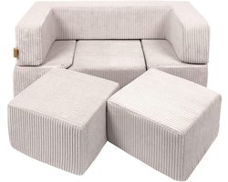 MeowBaby® Zachte fluwelen stenen bank - Ecru