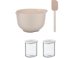 Mepal Beslagkom 3000 ml + spatel + 2x 375 ml Chef it / Modula - Bakset met bewaardozen - Chalk & White