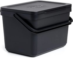 Mepal Calypso Keuken Waste Bin Klein Waste Bin with Lid for Residual Waste Ideal for Keuken Organisation, Dishwasher Safe, 2200 ml, Nordic Zwart – Modern Ontwerp - Luxe Uitstraling - Duurzaam recycled polypropylene acrylonitrile butadiene styrene - K