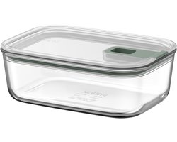 Mepal Glazen Vershouddoos EasyClip - 1 l - Glazen vershoudbakjes met schuifsluiting - Geschikt voor magnetron, (stoom)oven, koelkast en vriezer - Nordic sage