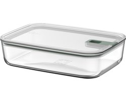 Mepal Glazen Vershouddoos EasyClip - 2,25 l - Glazen vershoudbakjes met schuifsluiting - Geschikt voor magnetron, (stoom)oven, koelkast en vriezer - Nordic sage