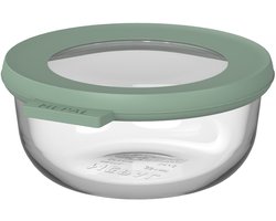 Mepal Glazen vershouddoos rond Cirqula - 350 ml - Glazen vershoudbakjes - Hittebestendig tot 550 °C, zonder deksel - Meal prep bakjes - Nordic sage