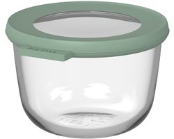 Mepal Glazen vershouddoos rond Cirqula - 500 ml - Glazen vershoudbakjes - Hittebestendig tot 550 °C, zonder deksel - Meal prep bakjes - Nordic sage