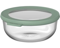 Mepal Glazen vershouddoos rond Cirqula - 750 ml - Glazen vershoudbakjes - Hittebestendig tot 550 °C, zonder deksel - Meal prep bakjes - Nordic sage