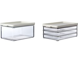 Mepal Koelkastdoos 2-delig Omnia - 3.5 l - Vlees- en kaasdoos - Nordic white