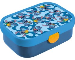 Mepal lunchbox Campus – Broodtrommel met vakjes voor kinderen – Geschikt voor 4 boterhammen – Stitch