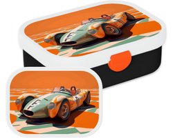 Mepal Mepal Broodtrommel - Bento Lunchbox voor Kinderen - Raceauto - Inclusief Bentobakje & Vorkje - BPA vrij en Vaatwasserbestendig - 750 ml - Oldtimer