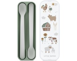 Mepal Mio Babylepel Little Dutch - Set van 2 - Lange steel - Kinderservies - Little Farm