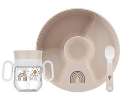 Mepal Mio Babyservies set - 3-delig - Kraamcadeau - Kinderservies - Sunshine & Rainbow