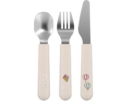Mepal Mio Kinderbestek - 3-delig. vork. mes en lepel - Roestvrij staal - Kinderservies - Sunshine & Rainbow