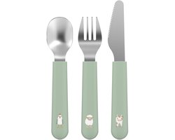 Mepal Mio kinderbestek Little Dutch - 3-delig, vork, mes en lepel - Roestvrij staal - Kinderservies - Little Farm
