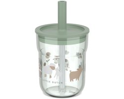 Mepal Mio kinderglas met rietje Little Dutch - 250 ml - Makkelijk vast te houden - Kinderservies - Little Farm