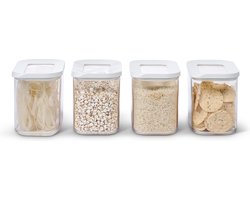 Mepal Modula set bewaardozen - 4x 1000 ml - Voorraaddoos - Wit