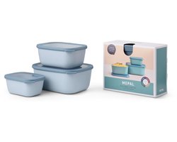 Mepal - Multikom Cirqula vershouddoos set - 750 + 1500 + 3000 ml - Rechthoekig - Nordic blue