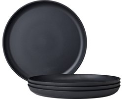 Mepal ontbijtbord Silueta – 4 stuks – Camping borden – Nordic black