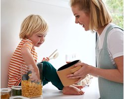 Mepal - Opbergdoos Modula 6-delige set - Doorzichtige voedselcontainer met deksel - Keukenopbergers & Kunststof Opbergdozen - Stapelbaar & Luchtdicht - 2x 2000ml. 2x 1000ml. 1x 1500ml & 1x 425ml - Wit