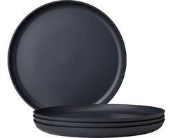 Mepal plat bord Silueta – 4 stuks – Dinerborden – Nordic black