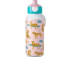 Mepal pop-up drinkfles Campus - 400 ml – Sluit goed af – Drinkbeker voor kinderen – Leopard