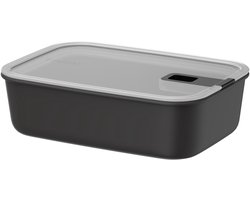 Mepal Vershouddoos EasyClip - 1,5 l - Vershoudbakjes met schuifsluiting - Geschikt voor magnetron, stoomoven, koelkast en vriezer - Nordic black