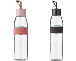 Mepal Waterflessen voordeelset Mauve en Zwart 500ml