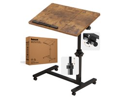 Merah® Laptoptafel - Bedtafel - Banktafel - Laptoptafel op wielen - Inklapbaar - Verstelbaar – Ergonomisch - Industrieel