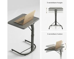Merah® Laptoptafel - Bedtafel Verstelbaar in Hoogte & Hoek - Banktafel - Inklapbaar – Ergonomisch - Grijs