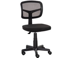 Merax Bureaustoel Ergonomische Werkstoel Zonder Armleuningen Verstelbare Draaistoel Mesh Zwart